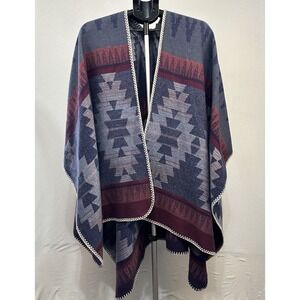 Serra Women's Multicolor Open Front Cardigan/Cape Sweater One Size‎ Aztec Vibe